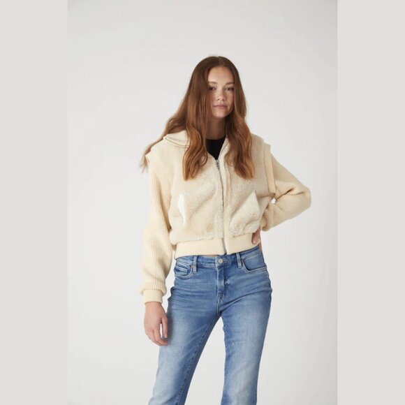 NEW Blank NYC - Size S, Mixed Media Faux Fur Bomber Jacket - Daydreamer - Picture 6 of 9